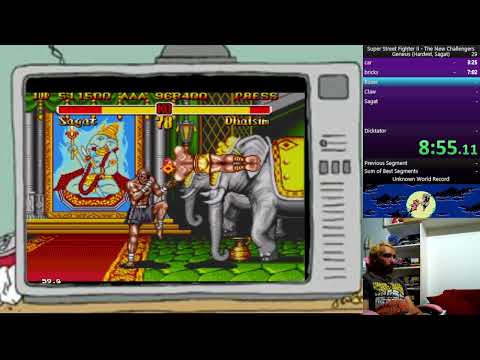 Super Street Fighter II The New Challengers (genesis - Sagat - Hardest) Speedrun World Record 14.23