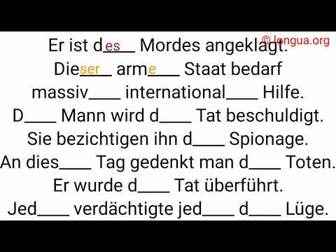 Verben mit Genitiv, 2. Fall, des der, eines einer, angeklagt, bedarf, beschuldigt, bezichtigt, geden