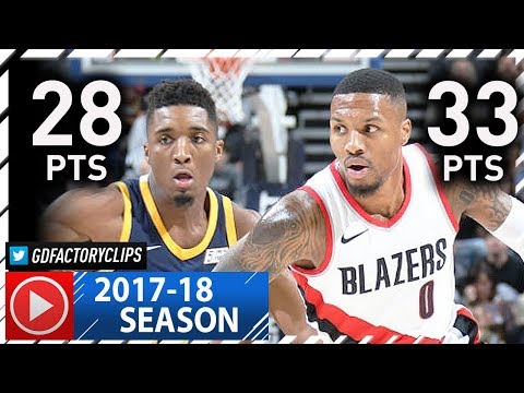 Damian Lillard vs Rookie Donovan Mitchell Duel Highlights (2017.11.01) Jazz vs Blazers - EPIC!