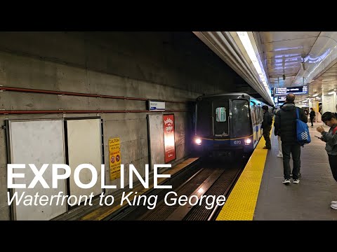 Night Time SkyTrain Ride - Expo Line - Waterfront to King George