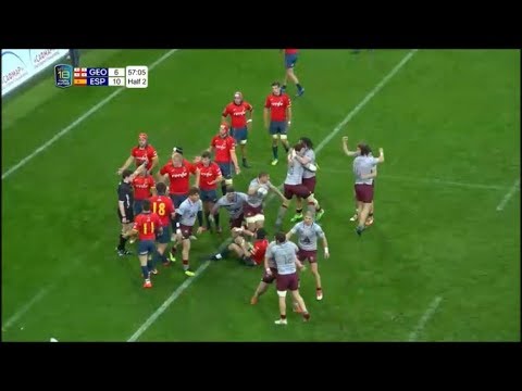 Luka Ivanishvili scores Georgia U18 first try vs Spain 2019
