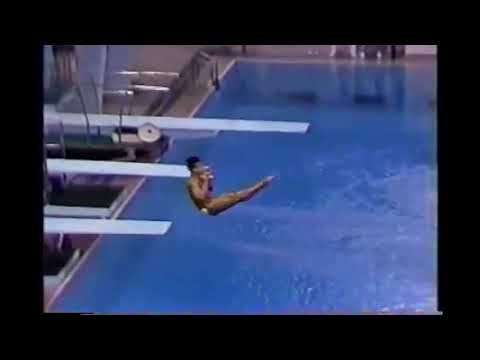 Greg Louganis hits his head on the diving board 1988 Olympics