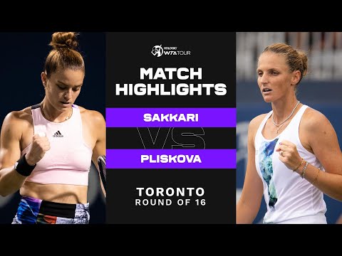 Теннис Maria Sakkari vs. Karolina Pliskova | 2022 Toronto Round of 16 | WTA Match Highlights