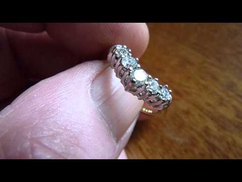 Vintage 18ct Gold/Platinum & 5 Stone Diamond Chevron Ring. 0.50 carats