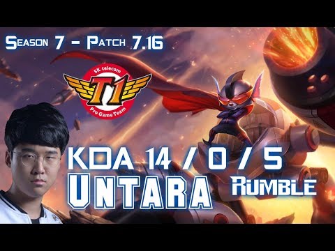 SKT T1 Untara RUMBLE vs YASUO Top - Patch 7.16 KR Ranked
