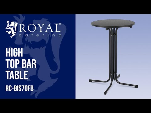 video - High Top Bar Table - Ø 70 cm - folding - black