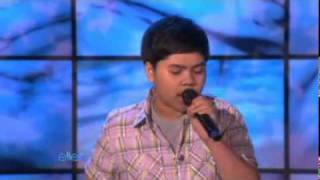 Rhap Salazar - All By Myself - 12 year old singing sensation on Ellen Degeneres Show 11/17/2009