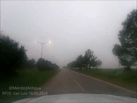 Tramo de la RP20. Desde la localidad de El Volcán, hasta el Cámping de    Río V. San Luis. Argentina