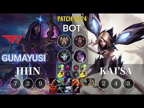 T1 Gumayusi Jhin vs Kai'Sa Bot - KR Patch 10.24