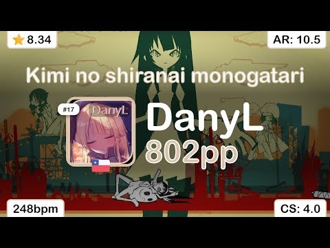 DanyL | ClariS - Kimi no shiranai monogatari [Serenity] +HDDT 98.81% {#3 802pp FC} - osu!