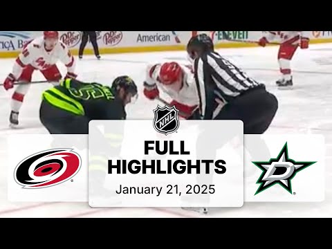 NHL Highlights | Hurricanes vs. Stars | January 21, 2025