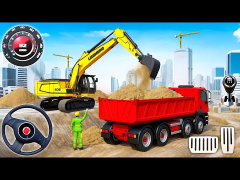 Real JCB Excavator Construction Simulator 3D – Heavy Machine Driving Game (Android Gameplay)
