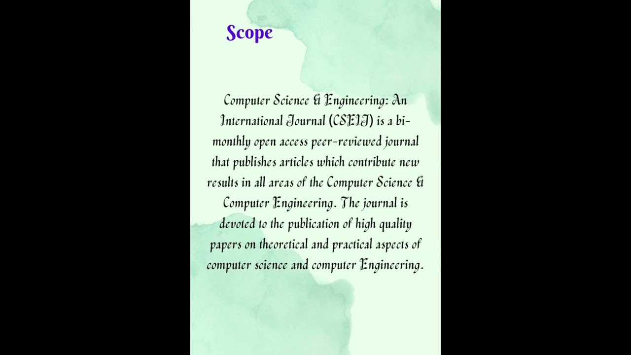 Free Publications - Computer Science & Engineering: An International Journal (CSEIJ)