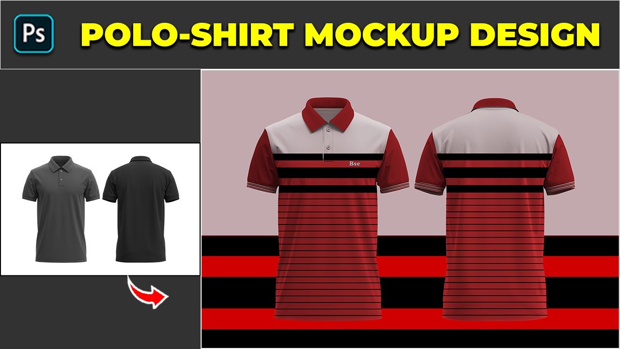 How to Create Full Sublimation Polo-Shirt Mockup Design - Photoshop Tutorial