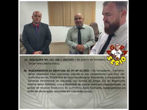 VEJA A COMISSÃO DA CPI DA HERANÇA MALDITA DO GOVERNO AYRES SCORSATTO.