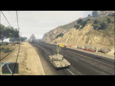 gta v funny moments tank vs police (slow motion)  HD.
