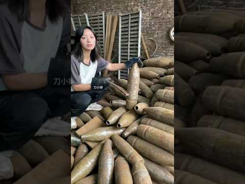 Making bone-chopping knives out of cannonballs#forge#Forge iron#Blacksmith#Craftsman#DIY#Factory#ART