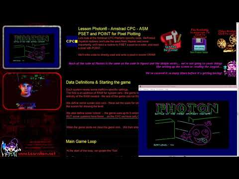 Lesson Photon6 - Amstrad CPC - ASM PSET and POINT for Pixel Plotting
