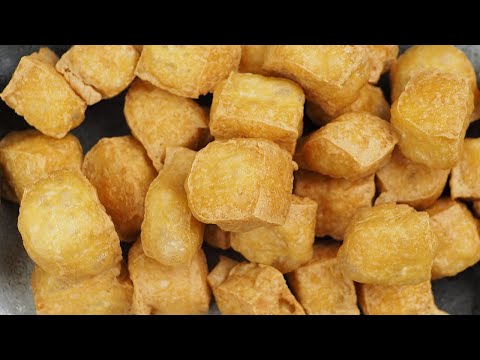 ĐẬU RÁN | Chia sẻ cách rán đậu phụ phồng và giòn ngon không dính chảo