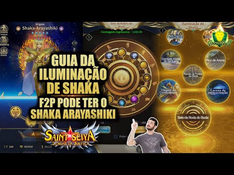 EVENTO ILUMINAÇÃO de SHAKA! GUIA COMPLETO! SHAKA ARAYASHIKI de GRAÇA! Saint Seiya Lendas da Justiça