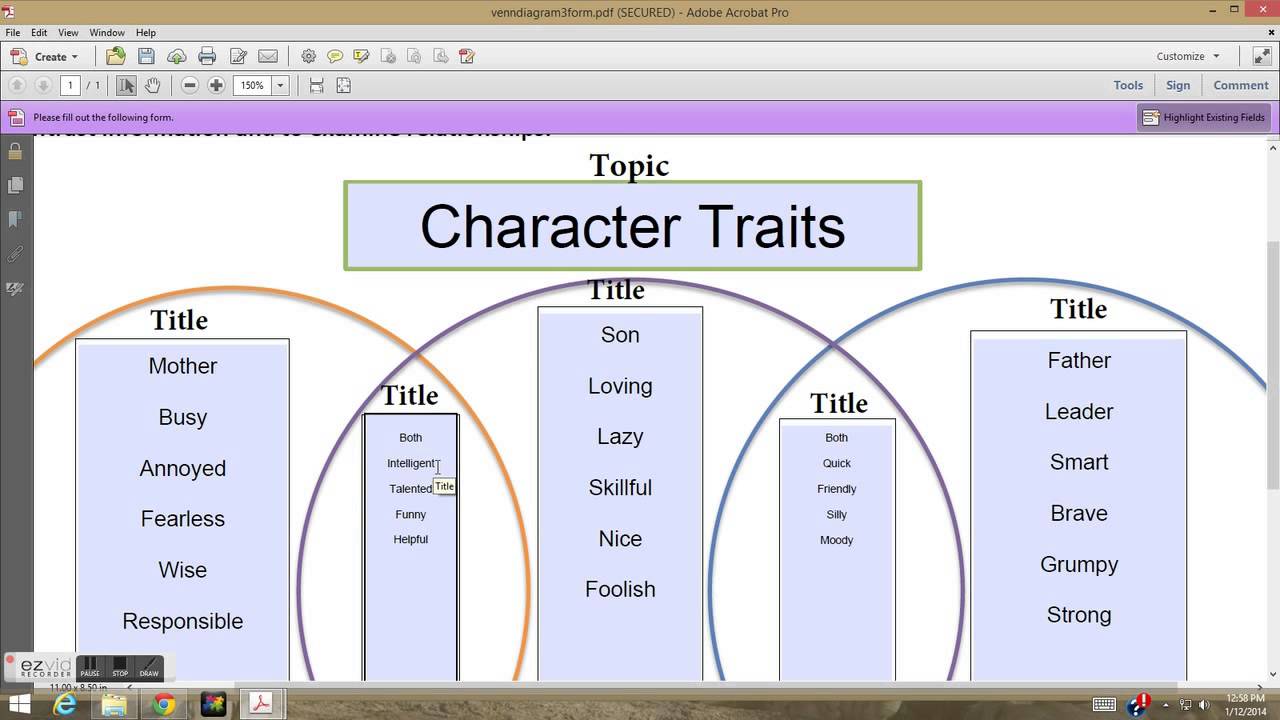 Character Traits Activity 1