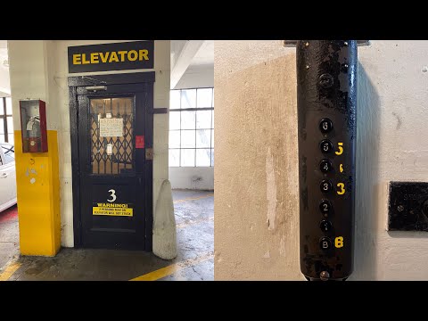 Unique Vintage Spencer Traction elevator @ Turk St Garage - San Francisco, CA