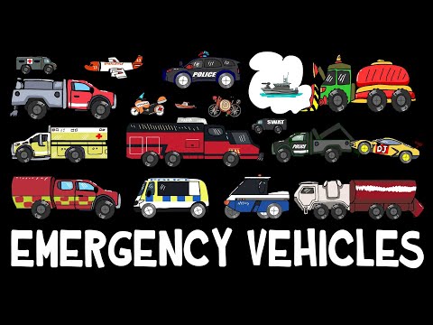 Emergency Vehicles 2 | Ambulance, Police Car, Fire Truck, Fireboat | DinoJordan