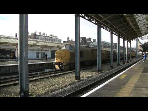 Network Rail class 97303 and 97304 on Crewe TMD-Crewe TMD RHTT at Chester 22/11/14