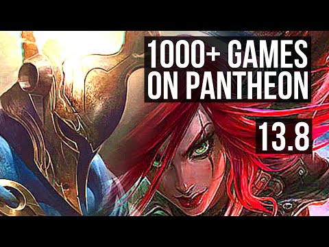 PANTHEON vs KATARINA (MID) | 6 solo kills, 1000+ games, 1.3M mastery | KR Grandmaster | 13.8