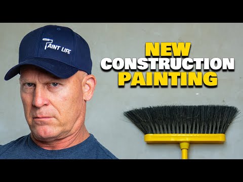 Mopping Walls Before Priming.  Painting New Wallboard or Drywall.  New construction painting.