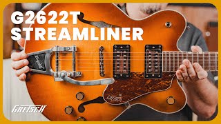 Video thumbnail for 2023 Refresh: Gretsch G2622T Streamliner Center Block, Double-Cut with Bigsby - Demo & Review by Tarpley Music
