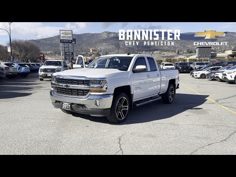 2017 Chevrolet Silverado 1500 Double Cab Standard Box 4-Wheel Drive LT w/1LT in White for sale at Bannister Chevrolet Penticton in Penticton, BC