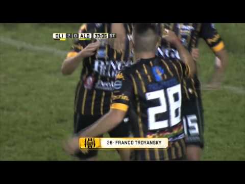 Gol de Troyansky. Olimpo 2 - Aldosivi 0. Fecha 12. Primera División 2016