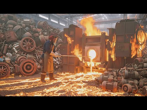 Amazing Recycling Process: Inside Factory Process Of Metal Scrap into Strong Iron Rods
