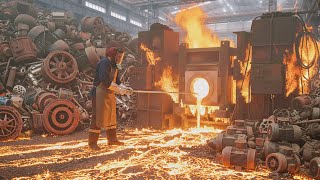 Amazing Recycling Process: Inside Factory Process Of Metal Scrap into 