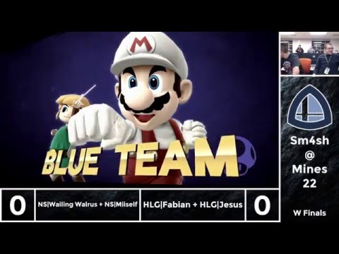 Sm4sh@Mines 22 - NS|Wailing Walrus + NS|Miiself Vs. HLG|Fabian + HLG|Jesus - Doubles Winners Finals