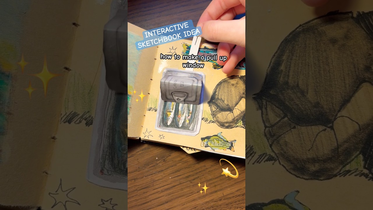 Interactive sketchbook idea: pull up window #art #artist #sketchbook
