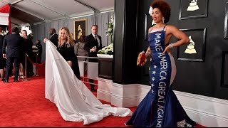 Joy Villa&#39;s album sales spike after wearing &#39;Great Again&#39; dress to Grammys