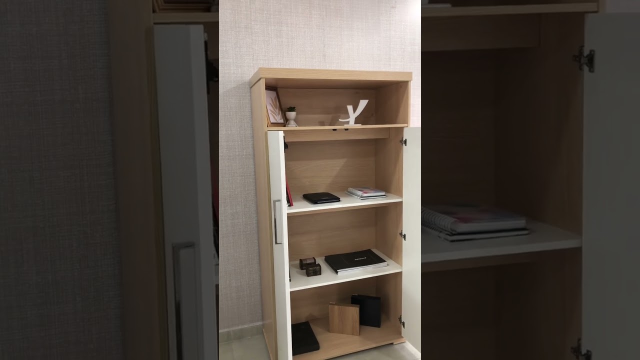 Thumbnail do vídeo - Armário Tamburato com Nicho - Carvalho/Branco