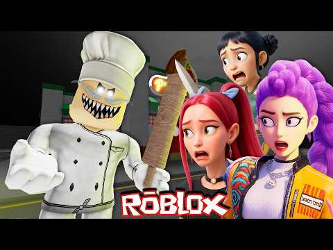 KPop Demon Hunters Rumi, Mira and Zoey ESCAPE Papa Pizza's Pizzeria in Roblox! (SCARY OBBY)