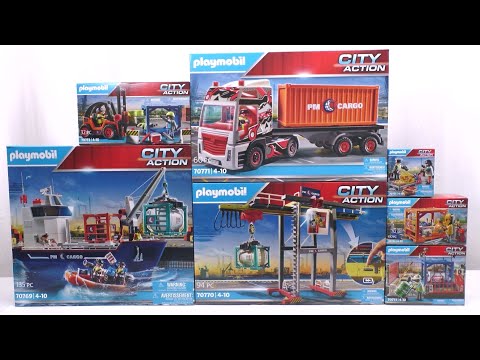 Unboxing Playmobil : Le port et le bateau cargo (2021) – 70769, 70770, 70771, 70772... 70775