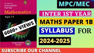 MATHS 1B TS INTER 1ST YEAR TEXT BOOK AND SYLLABUS (2022-2023)