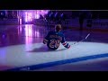 Lias Andersson trips on camera wire after Kakko is introduced