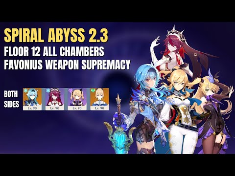Spiral Abyss 2.3 | Eula Favonius Weapon Supremacy - Floor 12 All Chambers (9 Stars) | Genshin Impact