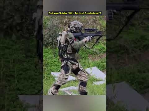 Chinese Soldier Fires with Tactical Exoskeleton!