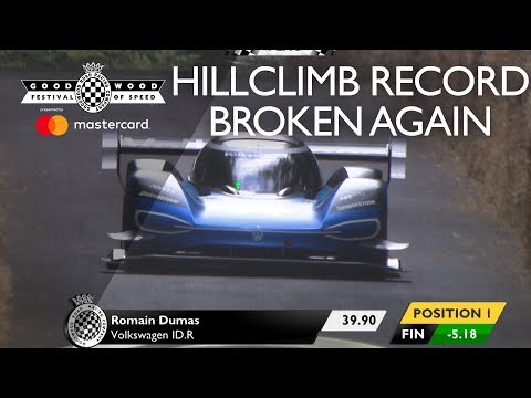 Volkswagen ID.R Smashes Goodwood hill record with 39.9 second run!