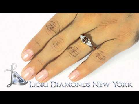 FD-SOLD-033 - 1.51 Ct. Natural Fancy Chocolate Brown Three Stone Diamond Engagement Ring 14k