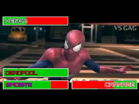 SPIDER MAN AND DEADPOOL & VENOM VS CARNAGE WITH HEALTHBARS