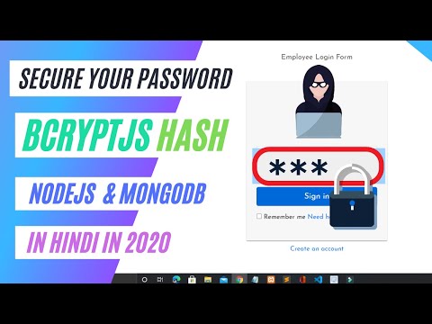  Encryption vs Hashing || Secure Password using BcryptJS in Nodejs and MongoDB in Hindi in 2020