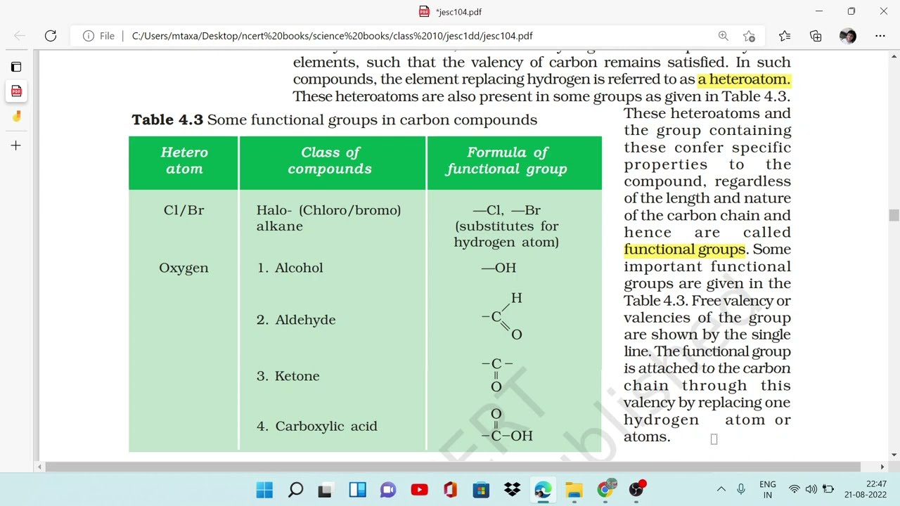 Will You be My Friend, Functional Groups in Carbon Compounds, CLASS - 10, SCIENCE, CHAPTER - 4